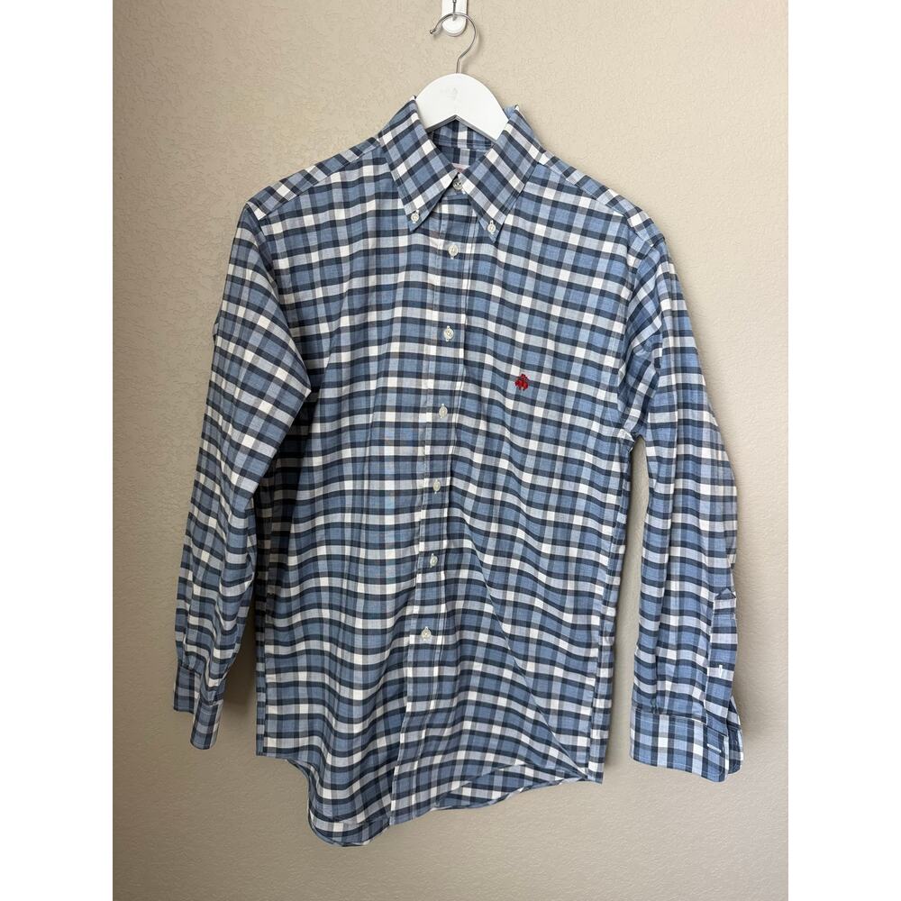 Brooks Brothers Madison Button Down Plaid Dress Shirt Men's Size Small Cotton